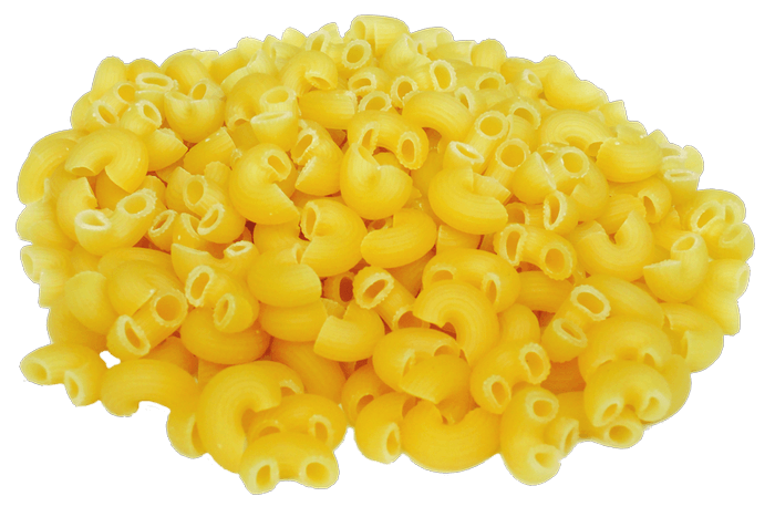Drop-shaped elbow macaroni